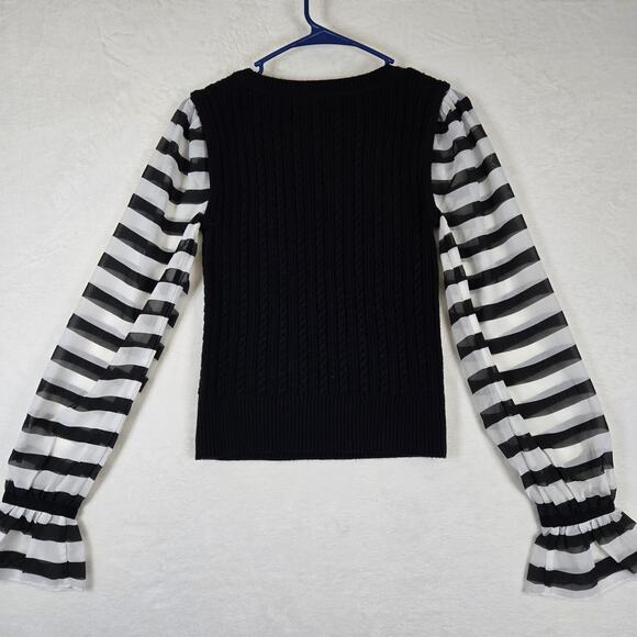 Maeve Anthropologie Contrast Sleeve Sweater Womens XS Sheer Sleeve 0840 - Picture 4 of 12